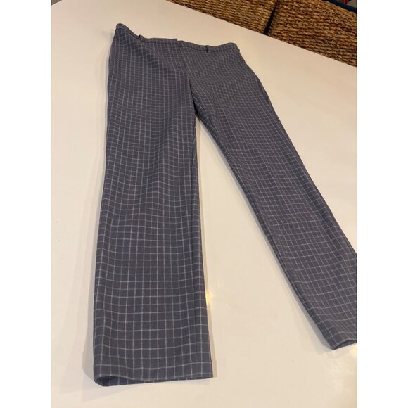 Theory Womens Gray Windowpane Check Slim Fit Pants Size 6 - Tailored Trousers Wi - Picture 2 of 10